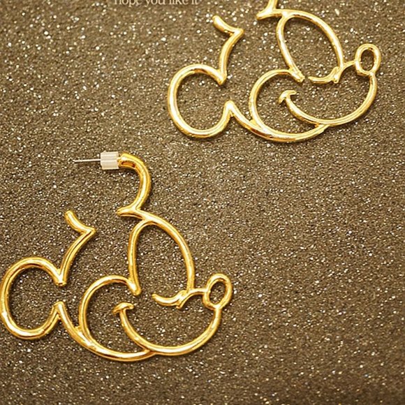 NWT Mickey Earrings-Yellow Gold Color - Picture 2 of 2